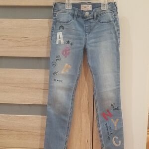 Abercrombie Kids Light Blue Graphic Skinny Jeans